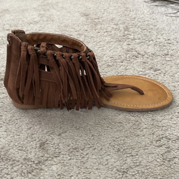 Not Rated Sz 9 Ankle Fringe Ladies Sandal - Picture 5 of 10